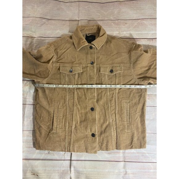 Zara Outerwear Women's Brown Corduroy Button Front Collared Jacket - Small - Picture 4 of 9